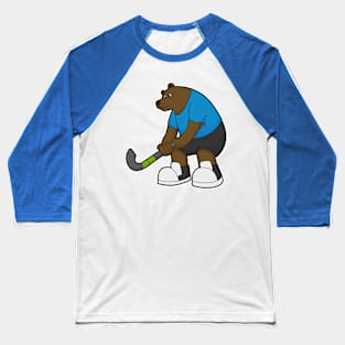 Bear at Hockey with Hockey stick Baseball T-Shirt